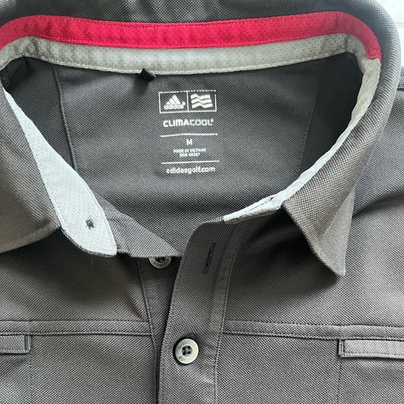 Adidas Climacool Lightweight Short Sleeve Golf Polo Dual Pocket with Logo Size M - Picture 2 of 4